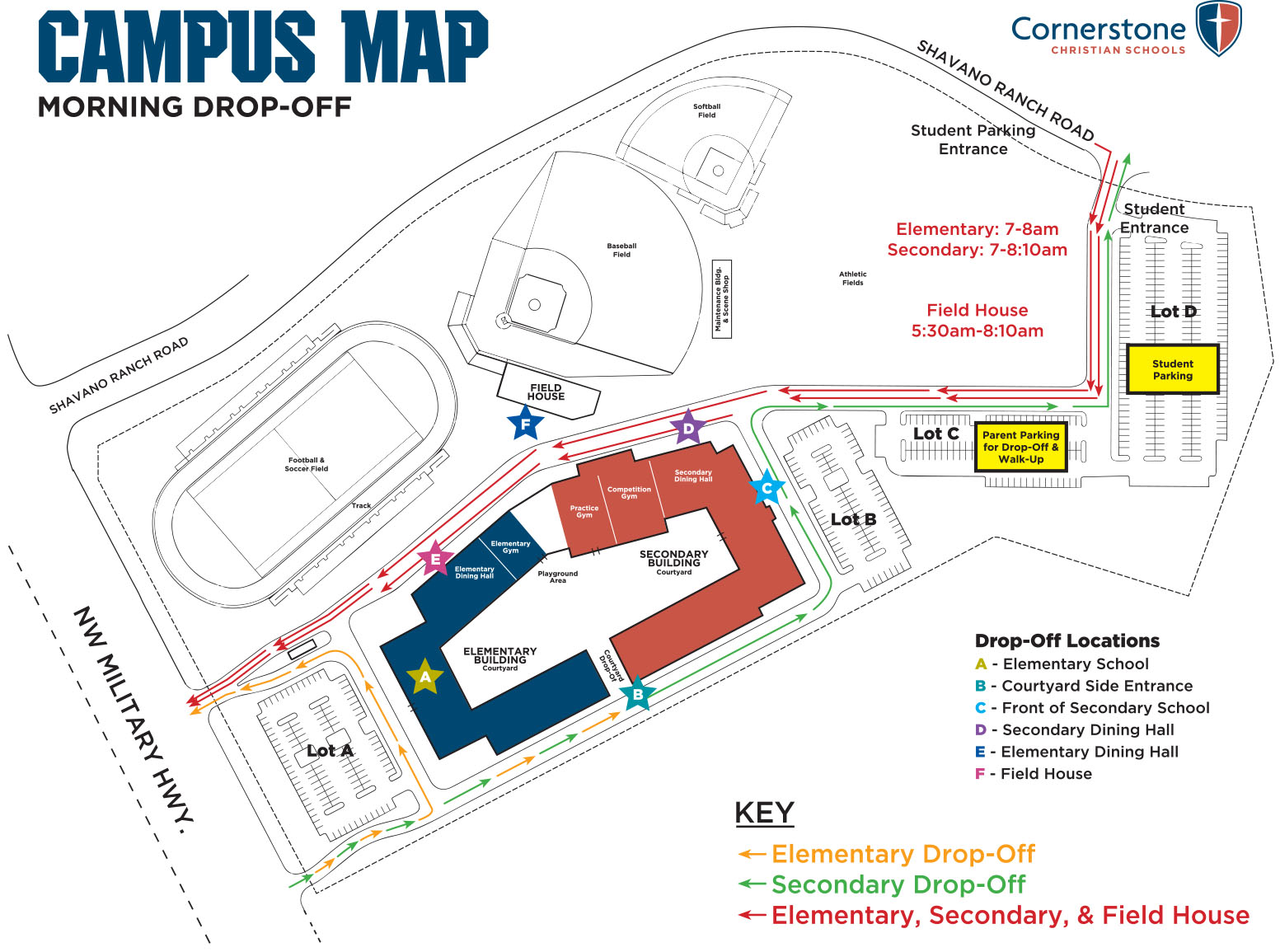 Campus Map Morning Drop-off